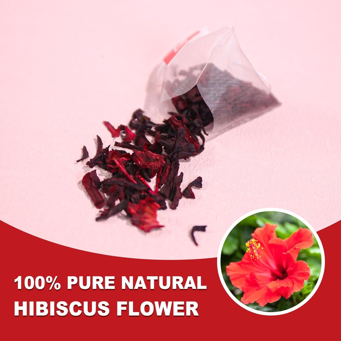 TEARELAE - Hibiscus Tea Bags - 2g x 80 Count - 100% Pure Hibiscus Flowers - Country of Origin Nigeria - Non-GMO - Caffeine-free - Aid Digestion & Support Heart Health