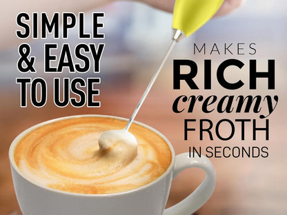 Zulay Kitchen Powerful Milk Frother Wand - Ultra Fast Handheld Drink Mixer - Electric Whisk Foam Maker for Coffee, Lattes, Cappuccino, Matcha & Creamer