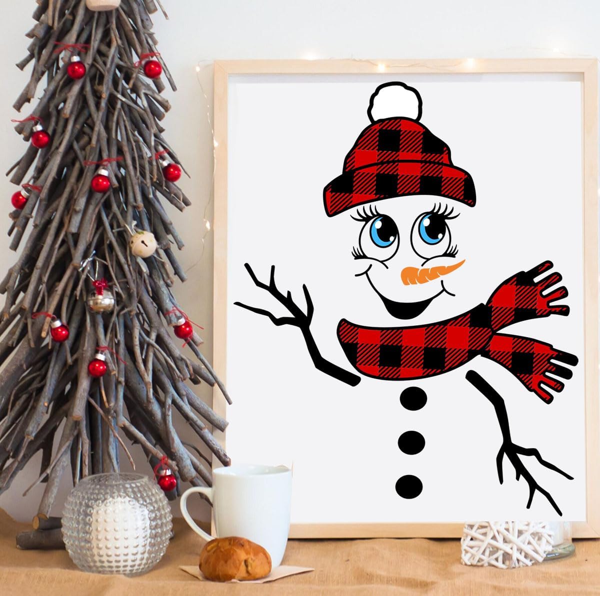 Christmas Stencils for Painting 12x8” Large Christmas Stencil Cardinal Believe Snowman Xmas Holiday Drawing Templates for Wood Shirts Door Mat Porch Hanger Decor(XMS Stencil 14-9p/12x8in)