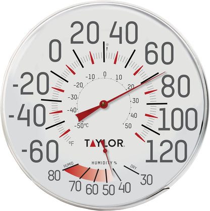 Taylor Precision Products Humidiguide Dial Thermometer (12-Inch), White, One Size