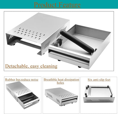 Espresso Knock Box Drawer, 2.5L Capacity Stainless Steel Detachable Coffee Ground Knock Container,For Home,Office,Restaurant and Coffee Shop (Silver)
