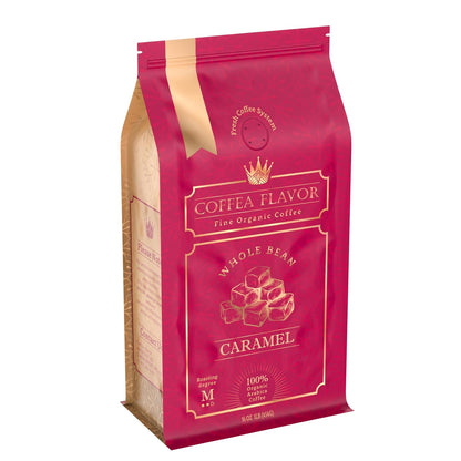 Caramel Flavored Whole Bean Coffee – 100% Arabica, Single Origin, Medium Roast, Naturally Sweetened, Velvety Smooth Flavor – by Coffea Flavor