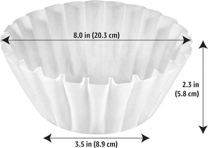 Amazon Basics Basket Coffee Filters for 8-12 Cup Coffee Makers, White, 200 Count