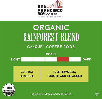 San Francisco Bay Compostable Coffee Pods - Organic Rainforest Blend (80 Ct) K Cup Compatible including Keurig 2.0, Medium Dark Roast
