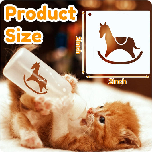 100 Pcs Stencils for Painting on Wood Reusable Stencil Crafts Drawing Templates Holiday Wall Paper for DIY Scrapbook Home 2 x 2 Inch(Cute Baby Animal Style)