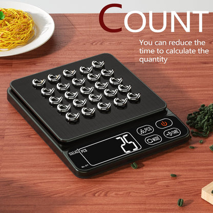 Mini Scale,6.6lb Scale for Grams,Digital Scale Food，Cooking Scale and Food Scales for Kitchen，Food Scale Grams and Ounces,Grams Scale,7Units,Auto Off,Tare,PCS,LCD Display