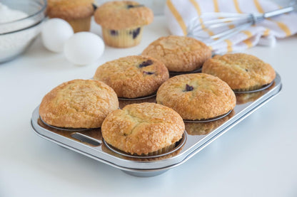 Fox Run 4867 Muffin Pan, 6 Cup, Stainless Steel