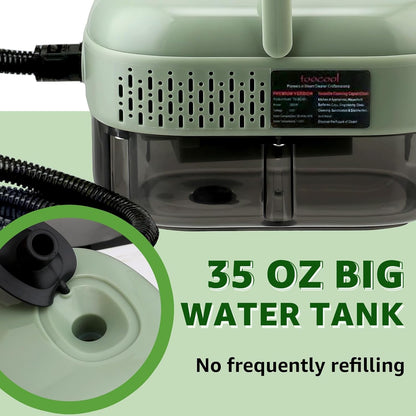 Steam Cleaner, 2500W High Pressure Steam Cleaner for Home, 15s Fast Heat-Up，1.1L Tank, 6-Level Adjustable steamer for cleaning Car Detailing, Grout Tile, Couch, Floor Cleaning (Green 2)
