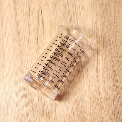 Ackers 4 Oz Glass Measuring Cup,Borosilicate Shot Glass with V-Shaped Spout-Black Line