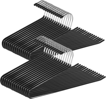 Pants Hangers,30-Pack Clothes Hangers Space Saving, Non-Slip Open-Ended Pant Hanger,Black Metal Hangers Design for Jeans,Slacks,Scarf (Black)