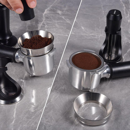 51mm Magnetic Dosing Funnel V2, MATOW Stainless Steel Espresso Dosing Ring with 8 Magnets Compatible with 51mm Espresso Portafilter