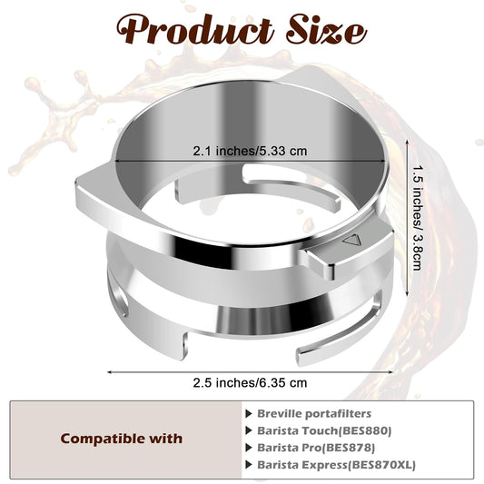 54 mm Dosing Funnel for Breville Barista Portafilters, Pletpet Stainless 54mm Dosing Funnel for Breville Espresso Grinder to Reduces The Mess
