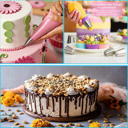 268PCS Cake Decorating Kit - Cake Decorating Tools with Cake Turntable, Piping Bags and Tips Set, 2 Icing Spatulas, 3 Cake Scraper, Russian Piping Kit - Baking Supplies for Beginners