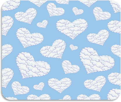 Valentine's Day Heart Blue Dish Drying Mat for Kitchen Counter, 23.6"x19.7" Coffee Bar, Super Absorbent Dish Drying Pad with Non-slip Rubber Backed, Quick Drying Mat for Coffee Machine