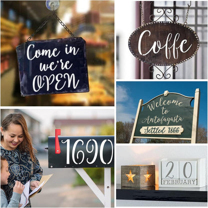 Stencils for Painting, 45 Pack, 4 Inch and 2 Inch Letter Stencils and Numbers, Symbols and Signs, Alphabet Stencils. Reusable Calligraphy Letter Stencils for Arts Crafts Painting Wood