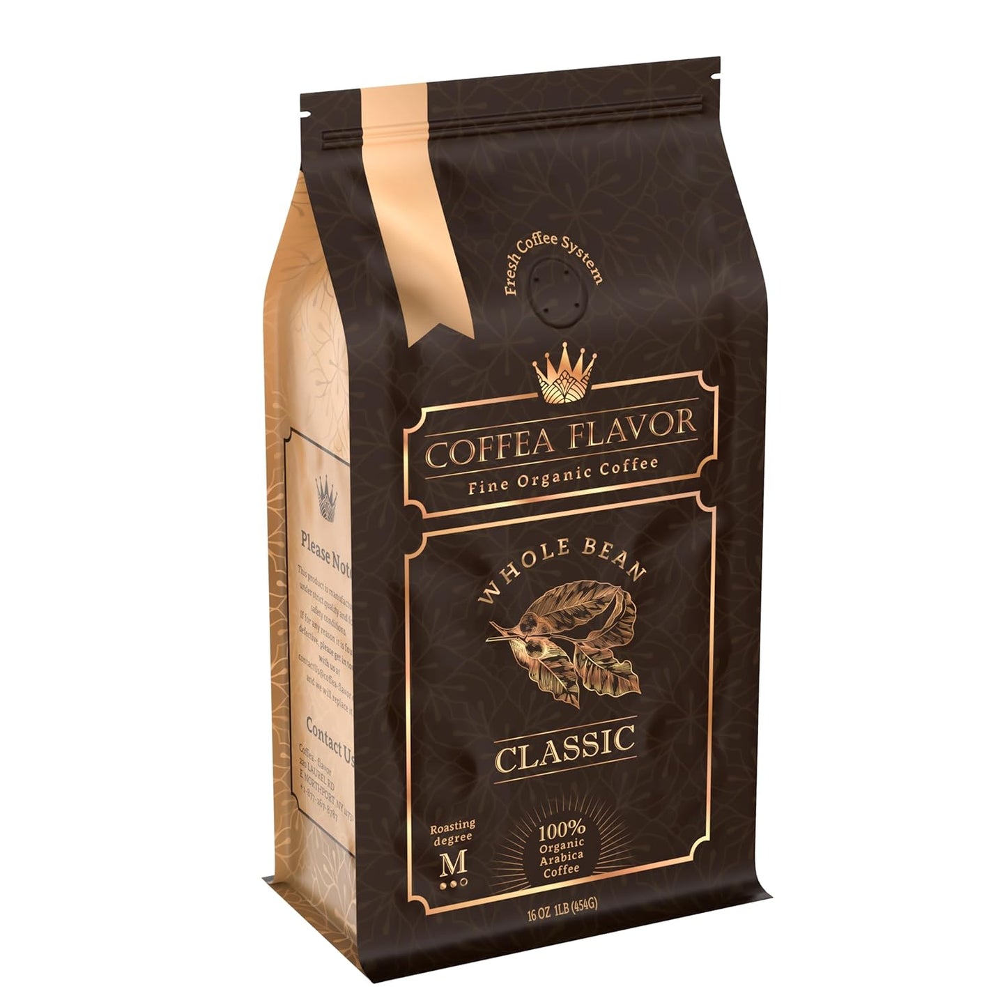 Premium Coffee Beans – Organic Whole Bean Coffee, 100% Arabica, Single Origin, Medium Roast, Balanced Acidity – by Coffea Flavor