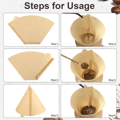 100 Count Coffee Filter #2, 2 Cone Coffee Filters Unbleached Natural 2 Cone Filters Paper Compatible with Drip and Pour Over Coffee Maker