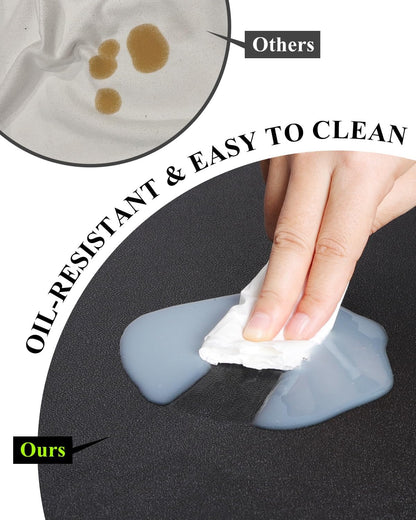 Black Plastic Table Cover Protector, 36" x 60" Waterproof Easy Flat PVC Desk Pad Mat, 1.5mm Thick Rectangle Vinyl Table Top Protector for Dining Room Table, Office, Dresser