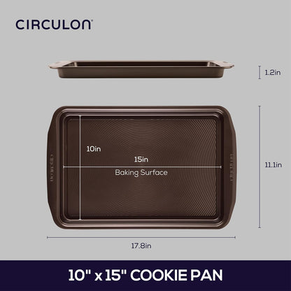 Circulon Nonstick Bakeware, Nonstick Cookie Sheet / Baking Sheet - 10 Inch x 15 Inch, Chocolate Brown