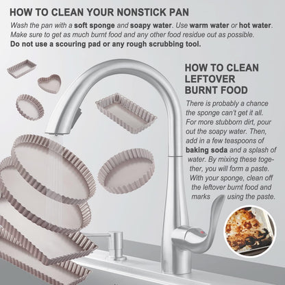 CHEFMADE Mini Tart Pan Set, 4-Inch 4Pcs with Removable Loose Bottom Non-Stick Heart-shaped Quiche Bakeware for Oven and Instant Pot Baking (Champagne Gold)