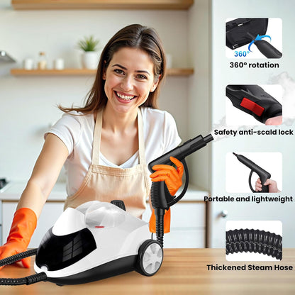 Steam Cleaner Sweepcent 1.5L Steamer for Cleaning Fast Heating 6-in-1 Multi-Surface with 8 Accessories UL499 Certified portable High Pressure Steam Cleaner for Home, Car, Floors, Sofas, Tiles, Grout