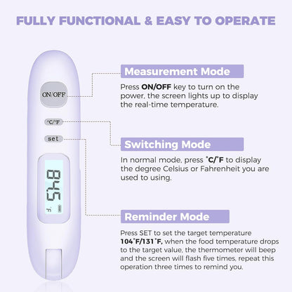 Meat Thermometer Digital - Instant Read Food Thermometer for Cooking Grilling Air Fryer Griddle Probe Kitchen Gadgets Essentials BBQ Grill Smoker Oil Fry Candy Turkey Instant Read Thermometer