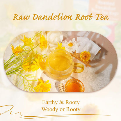 WT WEETEE Raw Dandelion Root Tea Bags, 100 Count Premium Dandelion Tea, Natural, Unprocessed, Earthy Flavor, Caffeine Free Herbal Tea