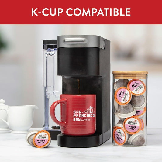 San Francisco Bay Compostable Coffee Pods - Donut Shop (80 Ct) K Cup Compatible including Keurig 2.0, Light Roast