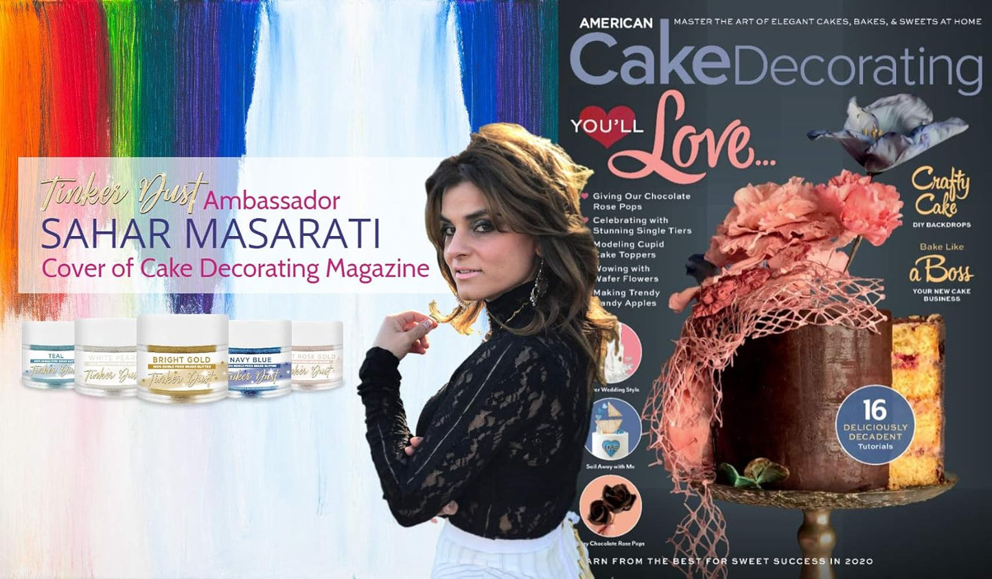 BAKELL Christmas Red Edible Glitter, 25 Grams | TINKER DUST Edible Glitter | KOSHER Certified | 100% Edible Glitter | Cakes, Cupcakes, Cake Pops, Drinks, Dessert Vegan Glitter & Dusts (25g, Christmas Red)