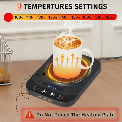 Coffee Mug Warmer - 36W Smart Cup Warmer for Coffee with 9-Temp Settings Display, 1-12H Timer, Electric Beverage Tea Water Milk Warmer for All Cups and Mugs