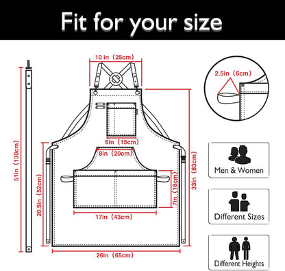 10 Pack Kitchen Aprons, Work Apron, Canvas, Multiple Pockets, Gardening, Painting, BBQ, Artist, Carpenter, Sizes M to XXL, Black