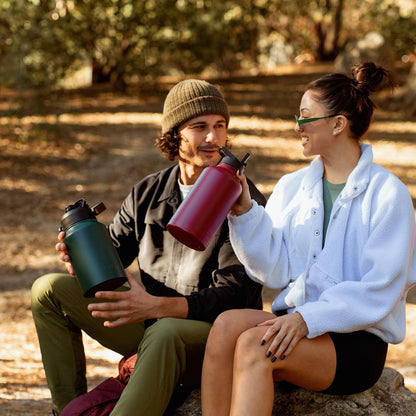 BJPKPK 87oz Insulated Water Bottle, Dishwasher Safe 2/3 Gallon Water Bottle with Ergonomic Handle, BPA Free Leak Proof Water Jug, Stainless Steel Metal Water Bottle with Anti-slip Bottom,Vast