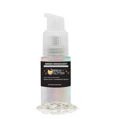 Green Iridescent Brew Glitter Edible Glitter for Drinks, Cocktails, Beer, Garnish Glitter & Beverages || 100% Edible & Food Grade | Vegan, Gluten, Nut Free (25g Spray Pump, Green Iridescent)