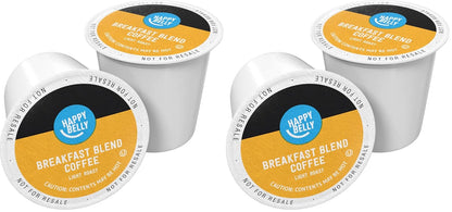 Amazon Brand - Happy Belly Light Roast Coffee Pods, Breakfast Blend, Compatible with Keurig 2.0 K-Cup Brewers, 100 Count (Pack of 2)