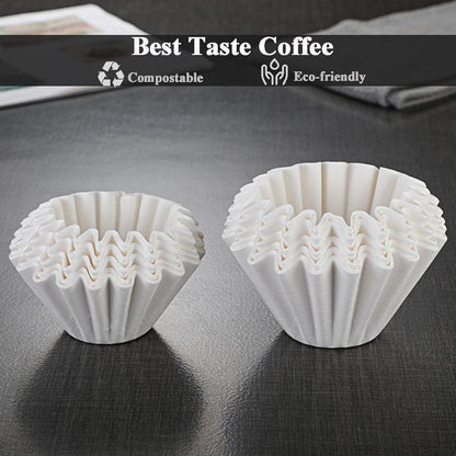 1-2 Cup White Coffee Filters, 100 Count Unbleached Basket Coffee Filter Paper for Miniature Mr Coffee, Small Coffee Maker, Single Serve Coffee Pot, Pour Over Coffee Kit