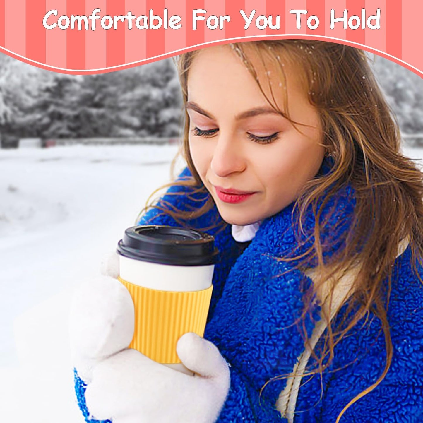 6 Pack Silicone Cup Sleeve Heat Resistant Coffee Cup Protective Sleeve Nonslip Glass Bottle Mug Protector Cover for Home Travel - Multicolor