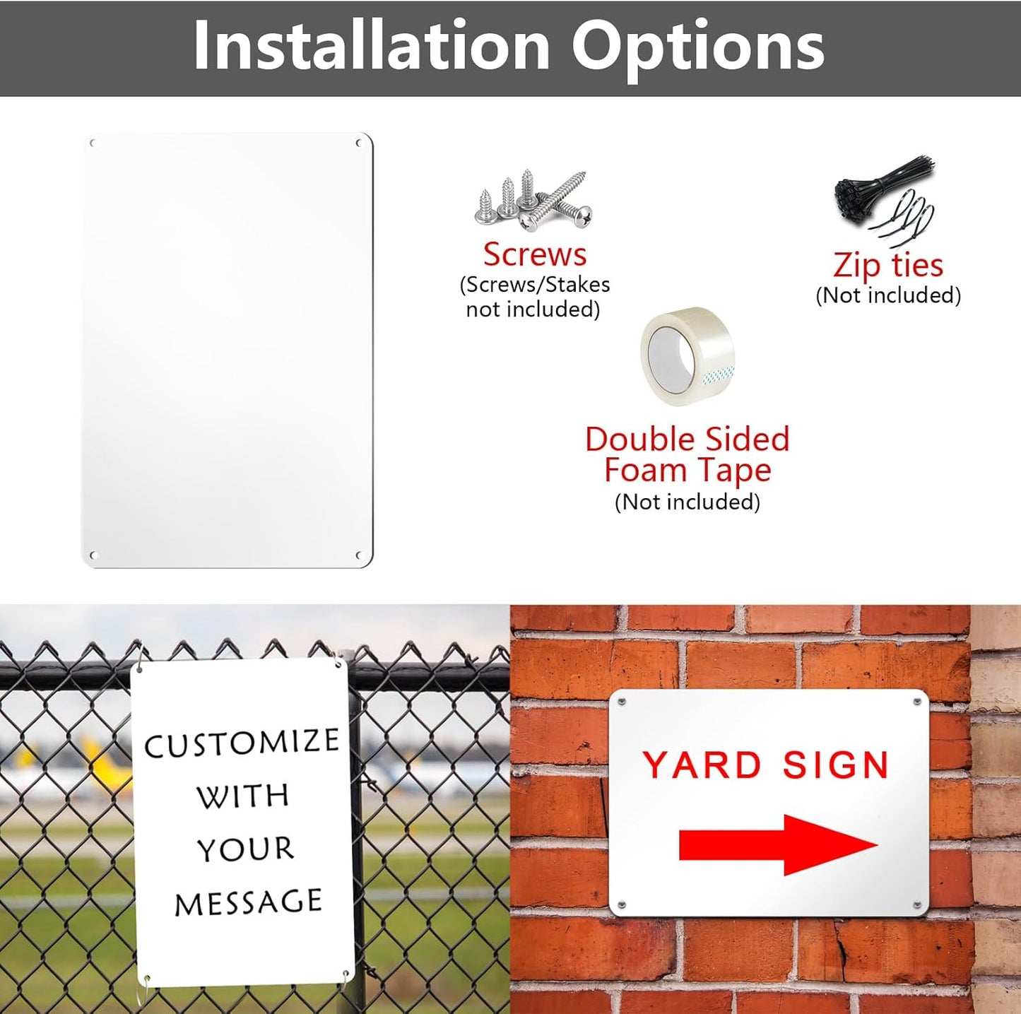 White Blank Metal Sign,10 x 7 Inches Sturdy Rust Free Aluminum Metal Signs White Color Blank Sign, Waterproof, Easy Mounting, Indoor or Outdoor Use (2)