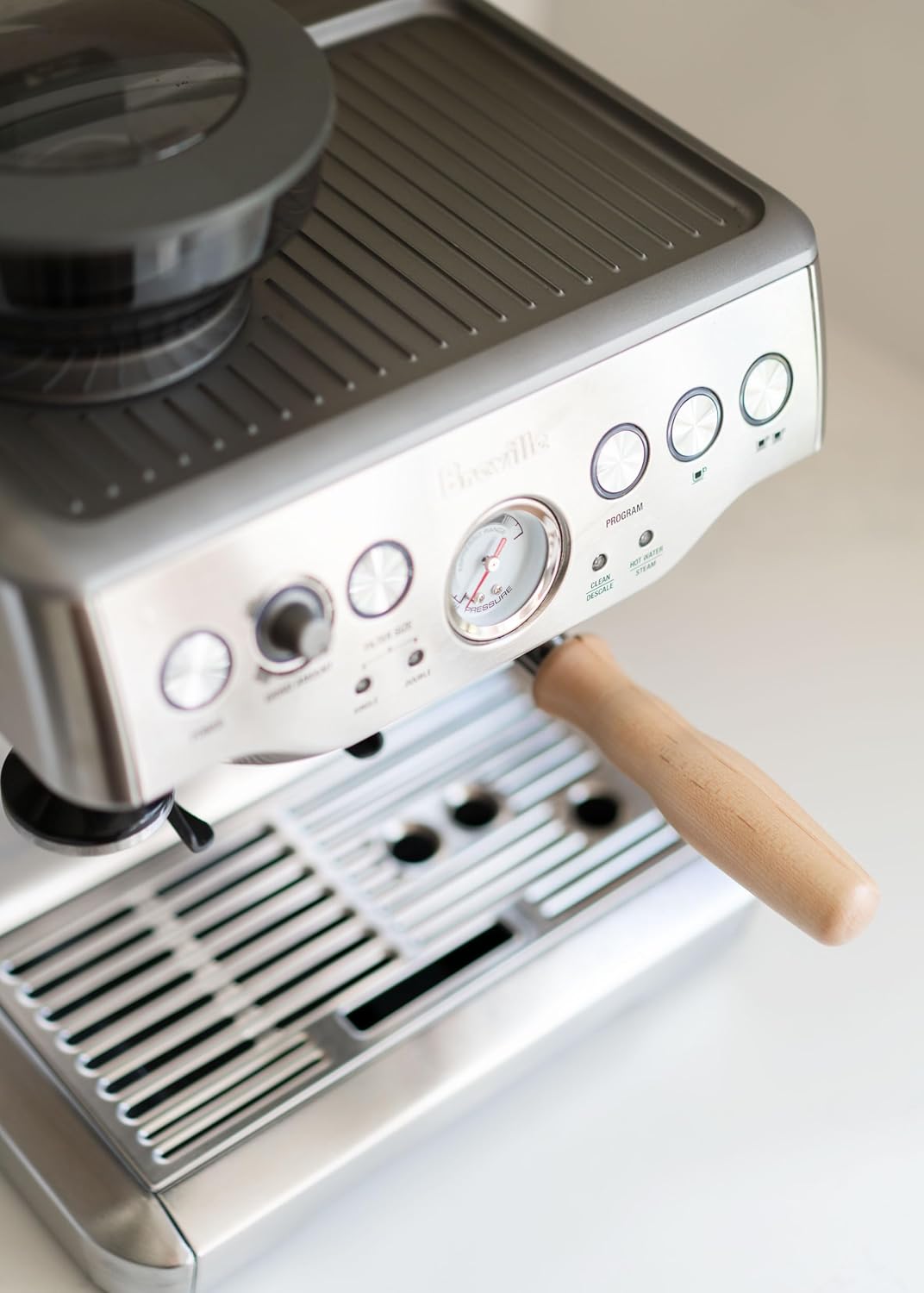 LILQ 54mm Spouted Portafilter Compatible with Breville Barista Express, Barista Pro, Bambino, and More – 18-20g basket included (Maple, Double Spouts)