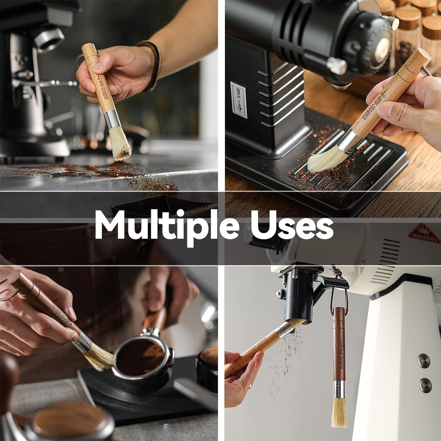 MHW-3BOMBER Coffee Knock Box Mini Espresso knock box Square Non-Slip With Removable Knock Bar (White Set, 1.2L)