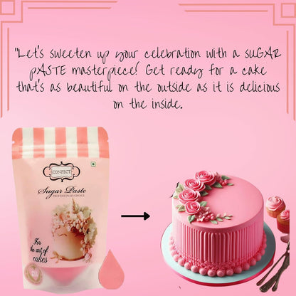 Confect Old Rose Pink Fondant for Cake Decorating Fondant, Smooth & Pliable Icing for Cakes, Cupcakes & Sugarcraft | Vegan, Gluten-Free, Nut-Free, Palm Oil-Free – 8.8 Oz