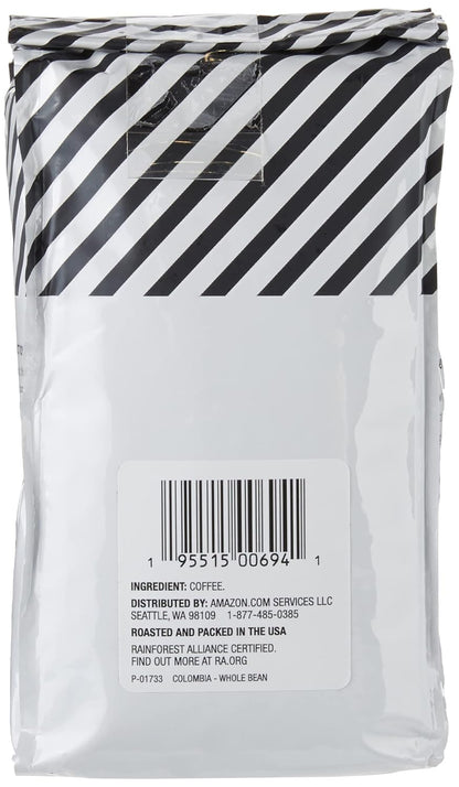 Amazon Fresh Colombia Whole Bean Coffee, Medium Roast, 12 Ounce (Pack of 3)