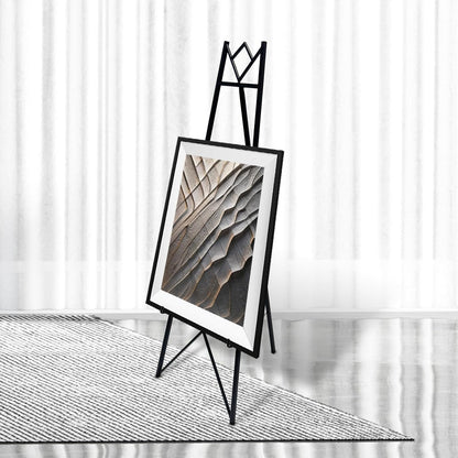 58 Inch Iron Adjustable Arts & Crafts Easels,Metal Easel Stand with Chain Support for Mirror,Floor Easels for Display Wedding Sign(Black)