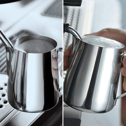 Stainless Steel Milk Frothing Pitcher Cappuccino Pitcher Pouring Jug Espresso Cup Creamer Cup for Latte Art, 20 Ounce (600 ML)
