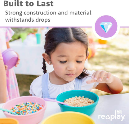 Re-Play 12 Oz. Toddler Bowls for Snack and Everyday Dining - Dishwasher and Microwave Safe - Made in USA - Set of 3-5.75" x 5.75" x 2" - Princess