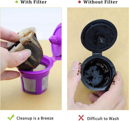 Disposable Coffee Filters, 100 Counts Coffee Filter Paper for Keurig Brewers Single Serve 1.0 and 2.0, Compatible with Reusable K Cup Filter, White