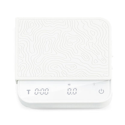 Mini Coffee Scale with Timer – Digital Barista Weight Scale with Designer-Patterned Tamper Mat, 0.1g High Precision, Portable & Rechargeable for Espresso, Pour Over, Drip, and Kitchen Brewing Use