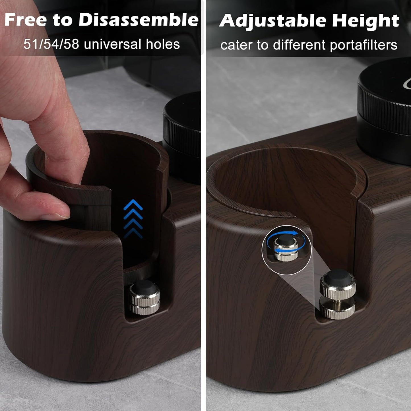 PUSEE Espresso Tamping Station, Espresso Organizer Station Fit for 51/54/58mm Espresso Accessories, Plastic Espresso Station Coffee Tamper Station, Multifunctional Coffee Tools Organzier (3 in 1)