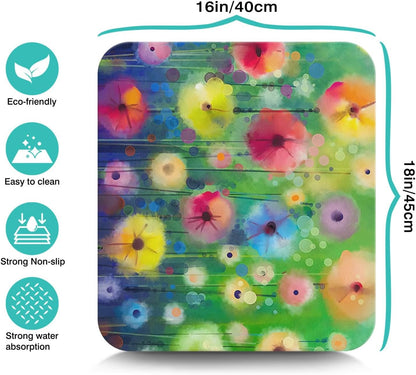 Dish Drying Mat for Kitchen Counter 16x18in Washable Quick Dish Drying Pad Rubber Backed Absorbent Draining Mat Fit Kitchen Counter,Bar,Under Sink,Dishes,Utensils,Dish Rack