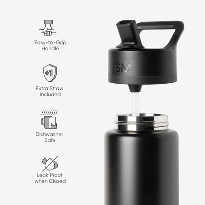 Simple Modern Water Bottle with Straw Lid | Vacuum Insulated Stainless Steel Metal Thermos | Reusable Leak Proof BPA-Free Flask for Sports Gym | Summit Collection | 30oz, Cotton Candy Tie Dye