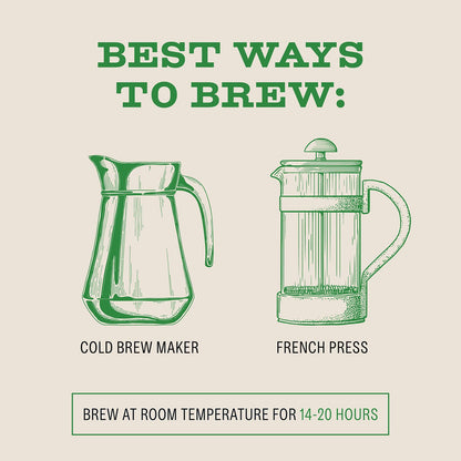 Bizzy Organic Cold Brew Coffee | Espresso Blend | Coarse Ground Coffee | Medium-Dark Roast | Micro Sifted | Specialty Grade | 100% Arabica | 1 LB